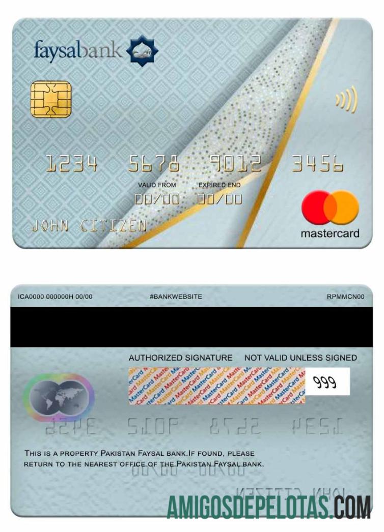 Pakistan Faysal Bank Mastercard real example